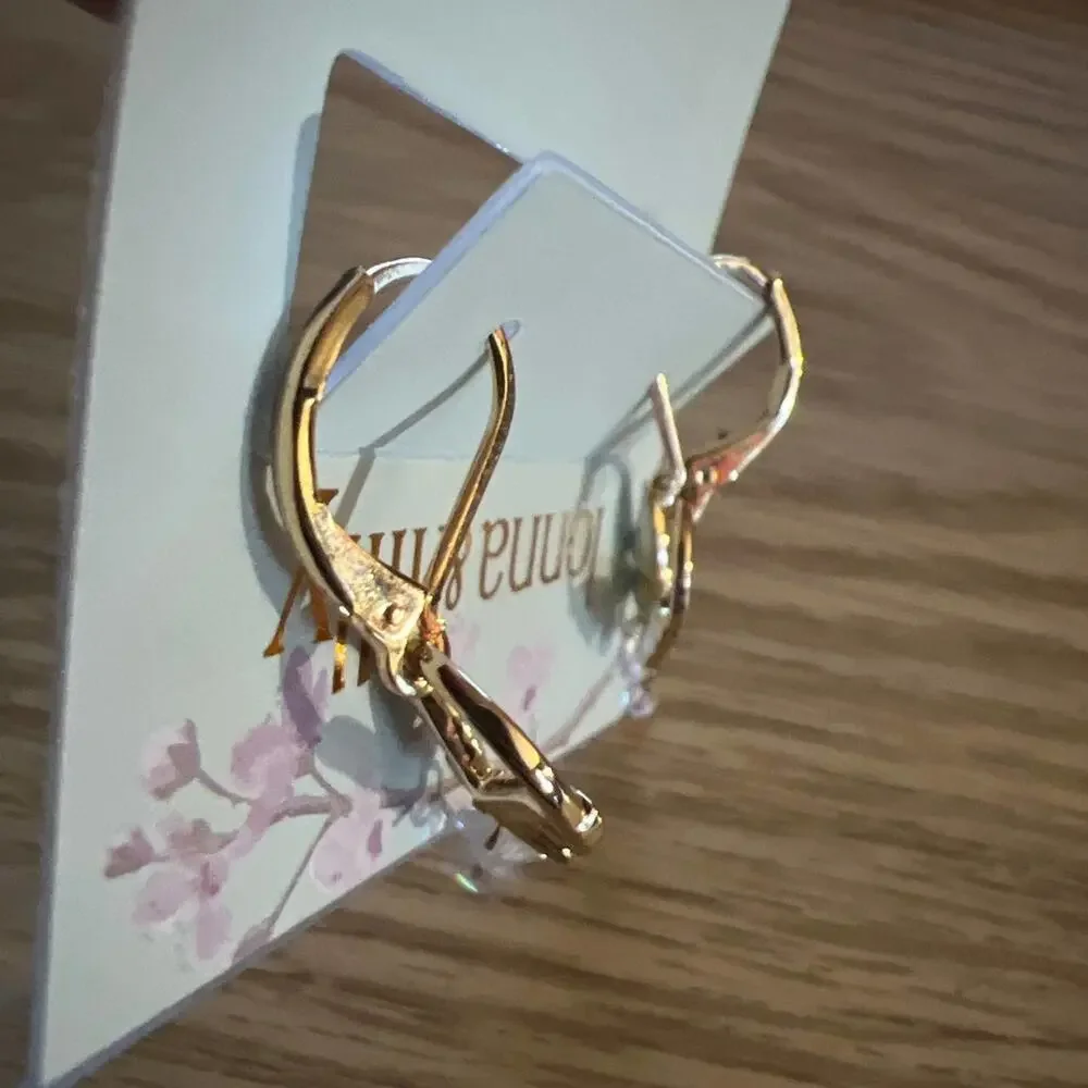 Lonna & Lilly Gold Tone Crystal Butterfly Drop Earrings New - Picture 4 of 4